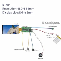 5inch video screen module with 1G memory battery usb for client DIY Birthday Card/Invitation Card/Greeting Card/Advertising