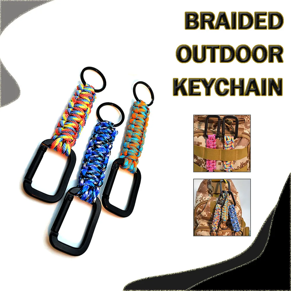 

Braided Outdoor Keychain Multifunctional Belt Backpack Buckle Outdoor Emergency Knot Survival Tools for Camping Hiking Fishing