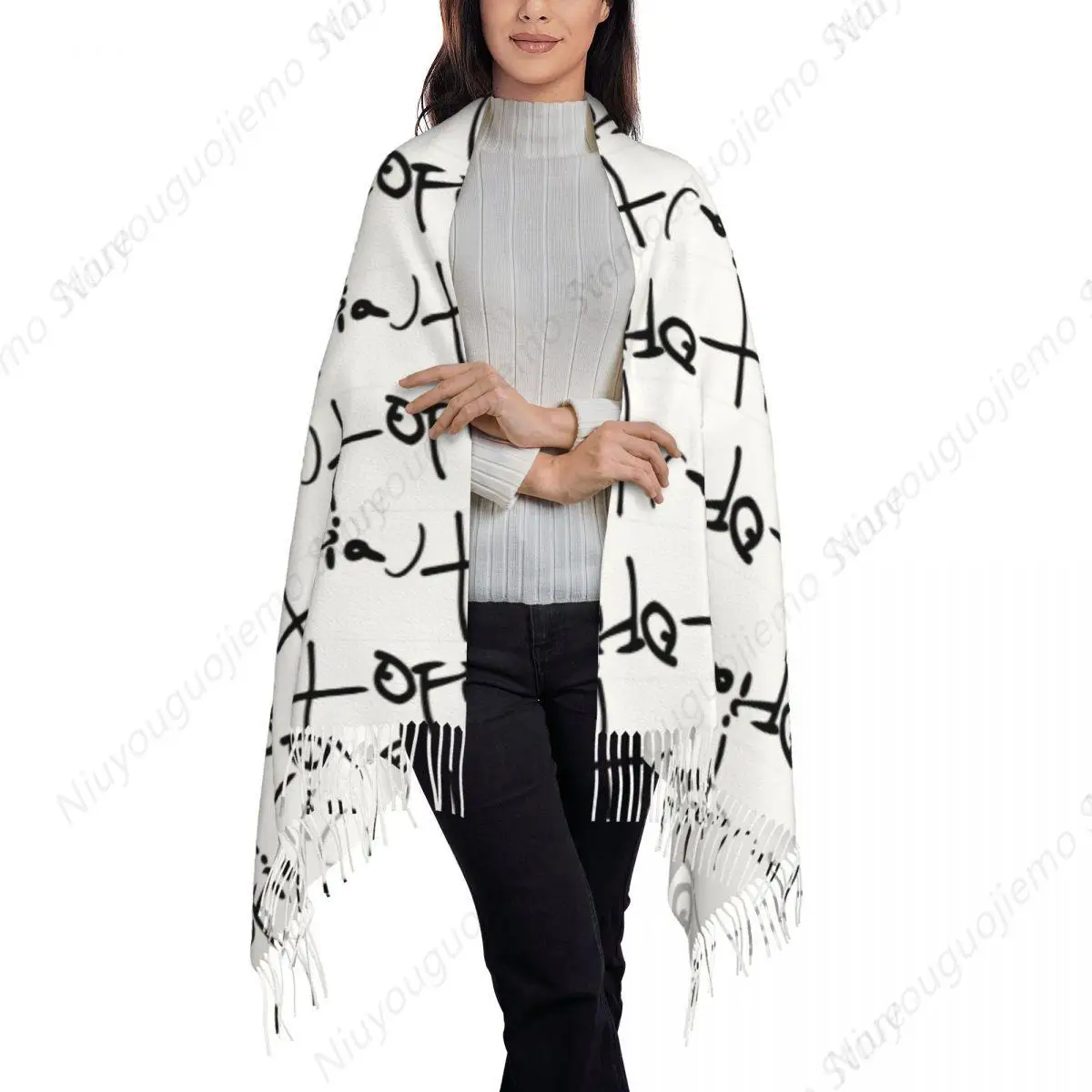 Travis Scott Rapper Utopia Maximus Cactus Jack Scarf Tassel Scarves for Women Warm Shawls and Wraps Large Fall Winter Shawl Wrap