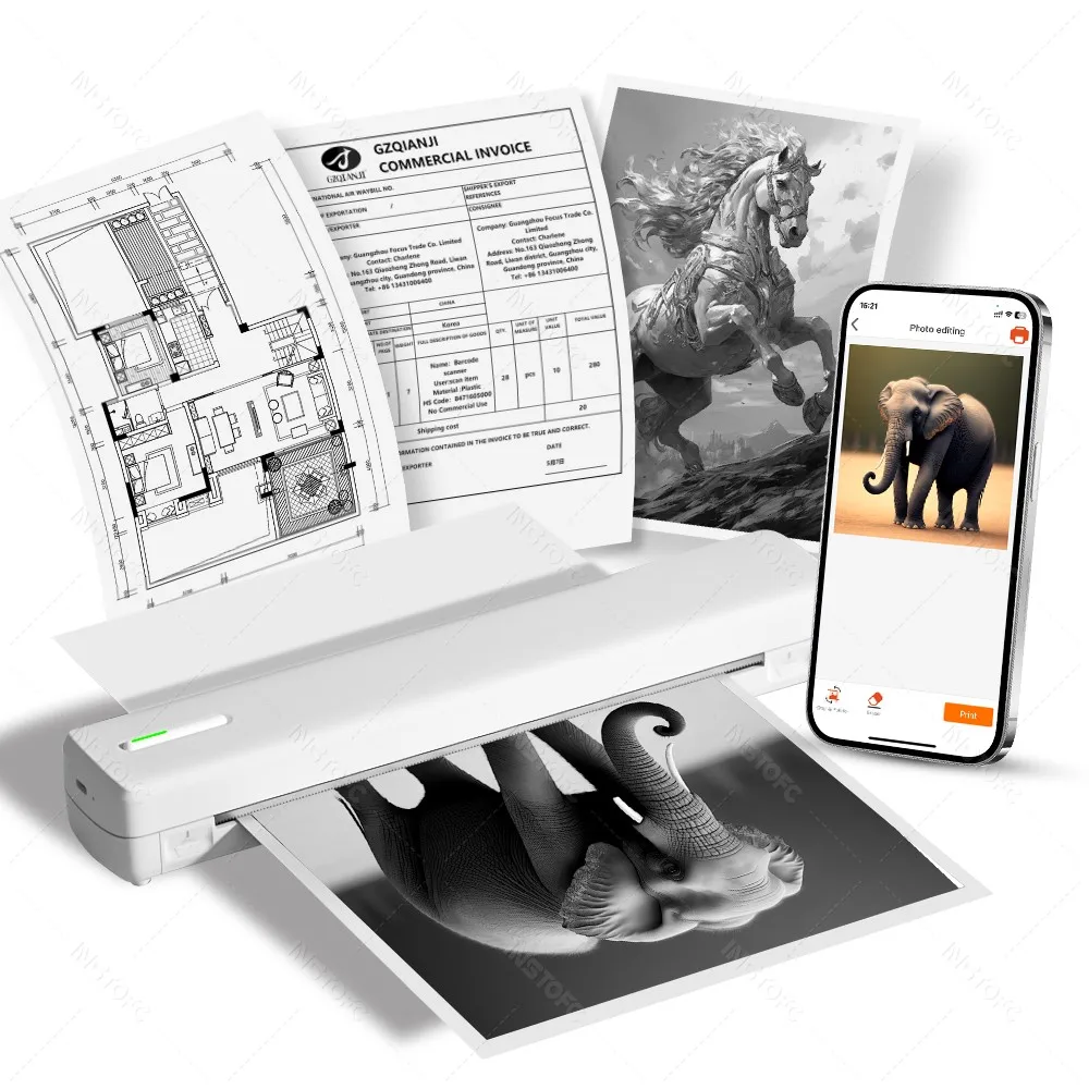 

A4 портативный Bluetooth мини мобильный принтер PDF мир фото квитанции контакт печати производитель легко носить для малого бизнеса дома USE