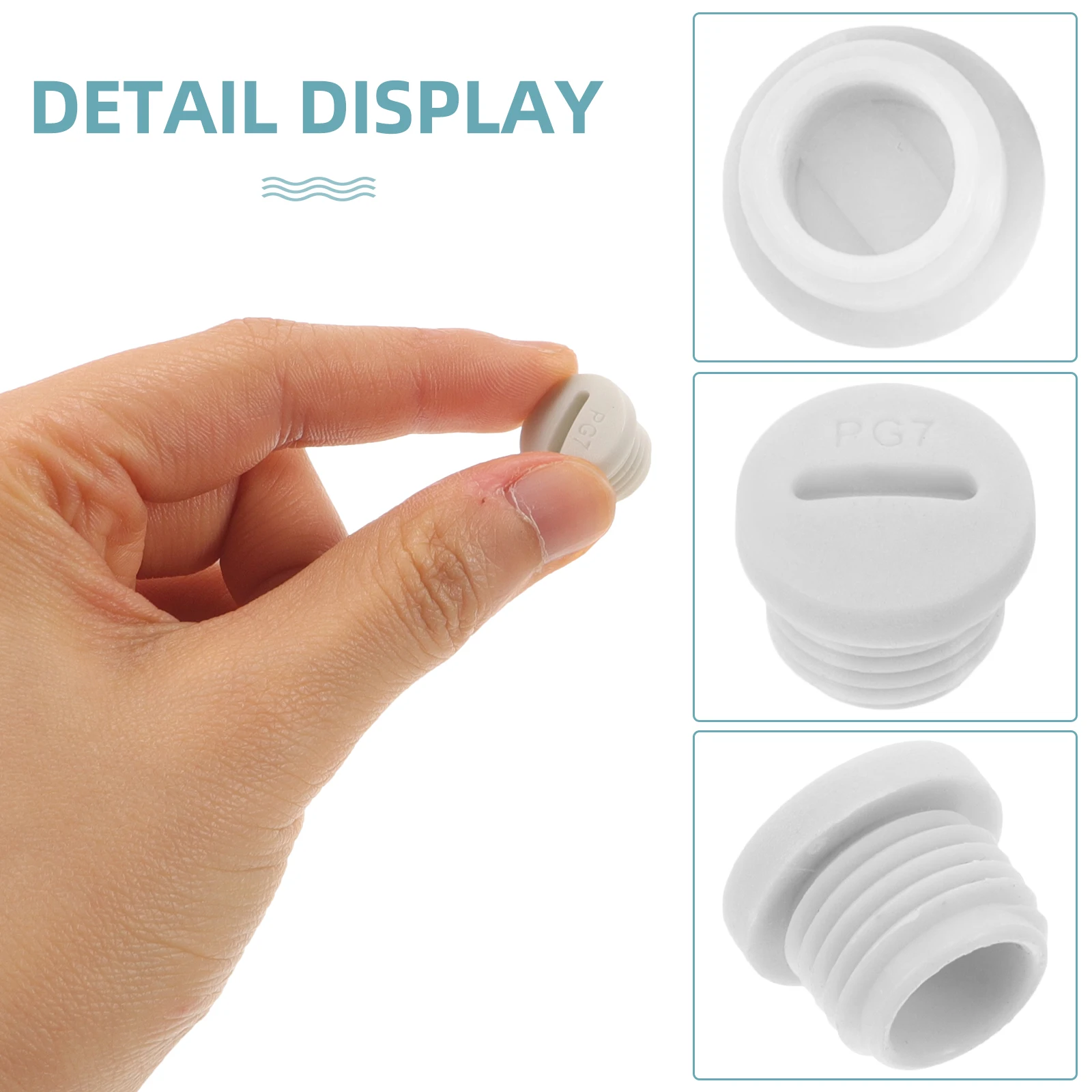

20 Pcs PG7 White Waterproof Hole Plugs Closure Screw Thread Sealed Furniture Chair Leg Caps Plastic Covers Drainage Accessories