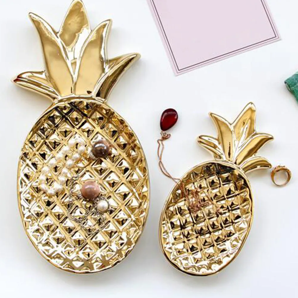 

Ceramic Pineapple Jewelry Tray Organizer Decorative Jewelry Dish Plate Elegant Ring Necklace Bracelet Storage for Women
