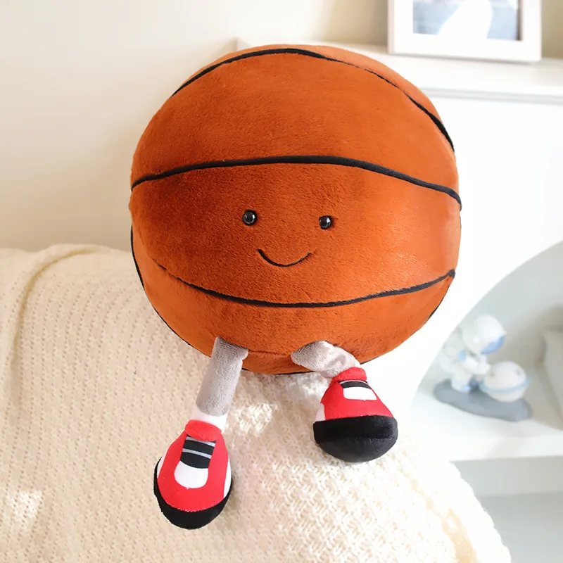 Divertente carino calcio peluche basket calcio peluche cuscino creativo basket morbido peluche