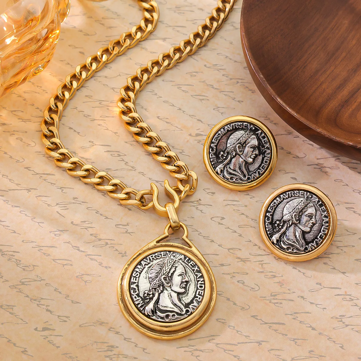 

Wearable Wisdom: Greek Goddess Athena Coin Jewelry Set | Talisman for Protection, Intuition & Making Empowered Decisions