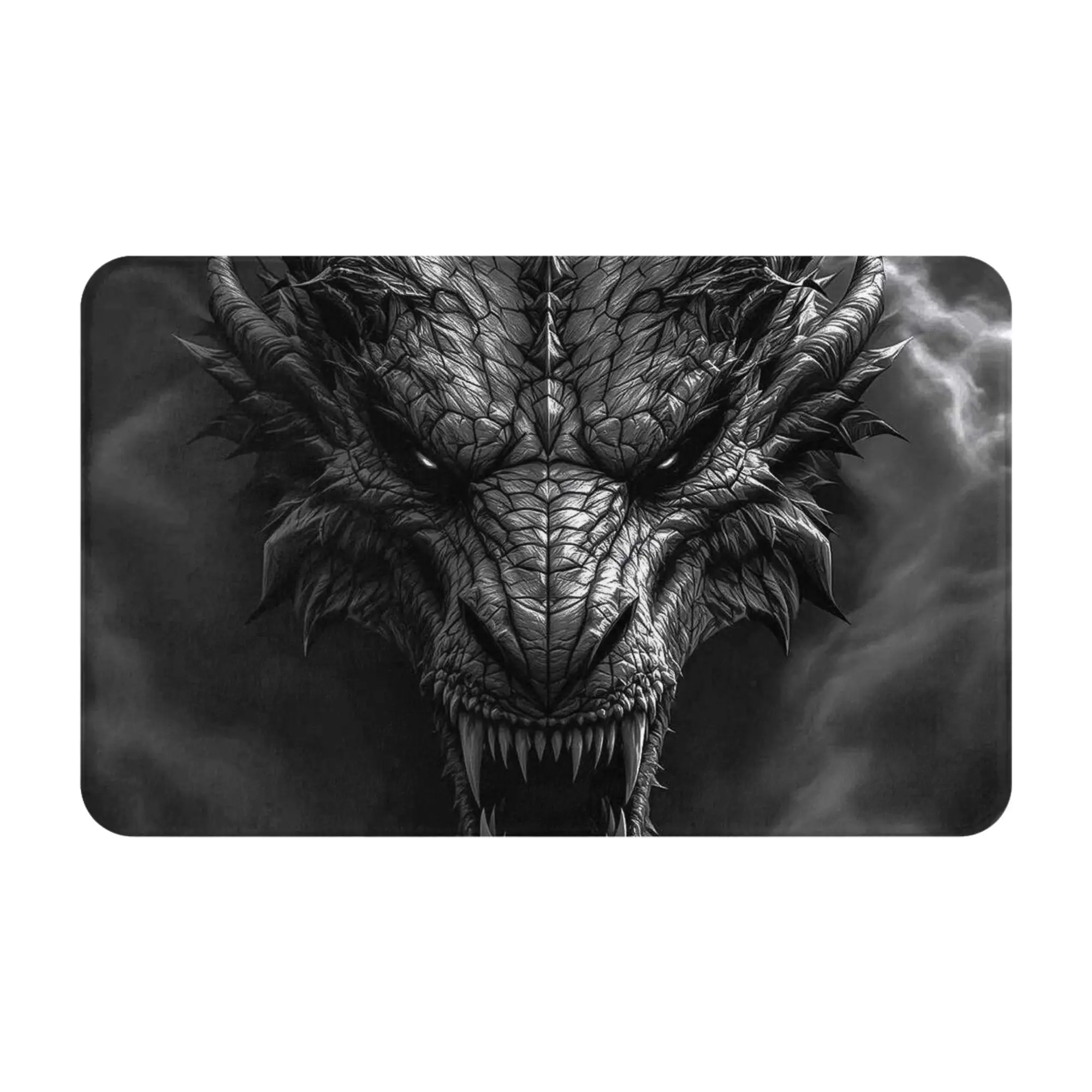 Dark Horned Demon Dragon Head Anti-Slip Mat Bath  Welcome Doormat Home Decoration