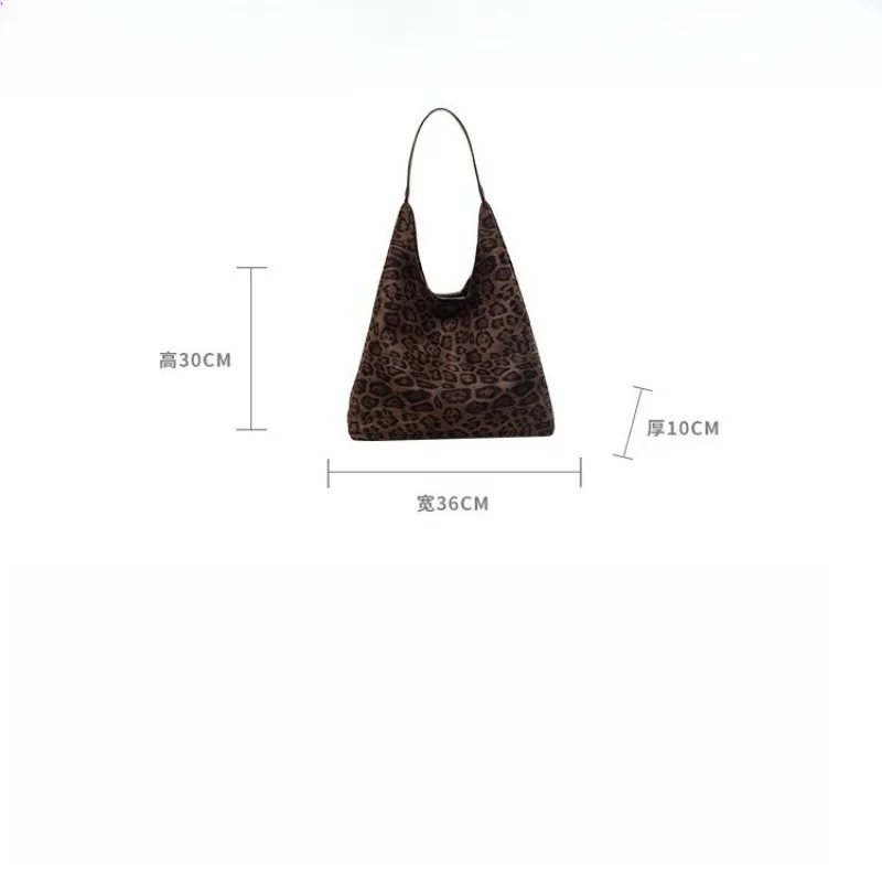 Neue Retro Casual Schulter Tasche Trendy Mode Unterarm Tasche Große Kapazität Leopard Print Tote Tasche Frauen