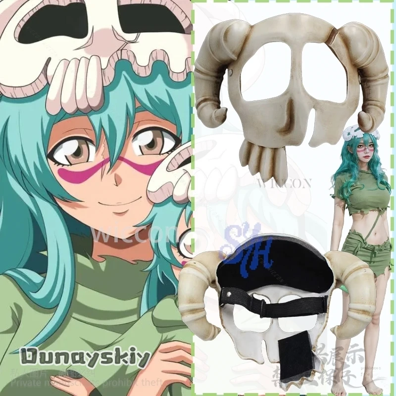 

Neliel Cosplay BEEACH Anime Demon Skull Horn Half Face 3D Polylactic Acid Mask Headgear Halloween Christmas Party 코스프레-