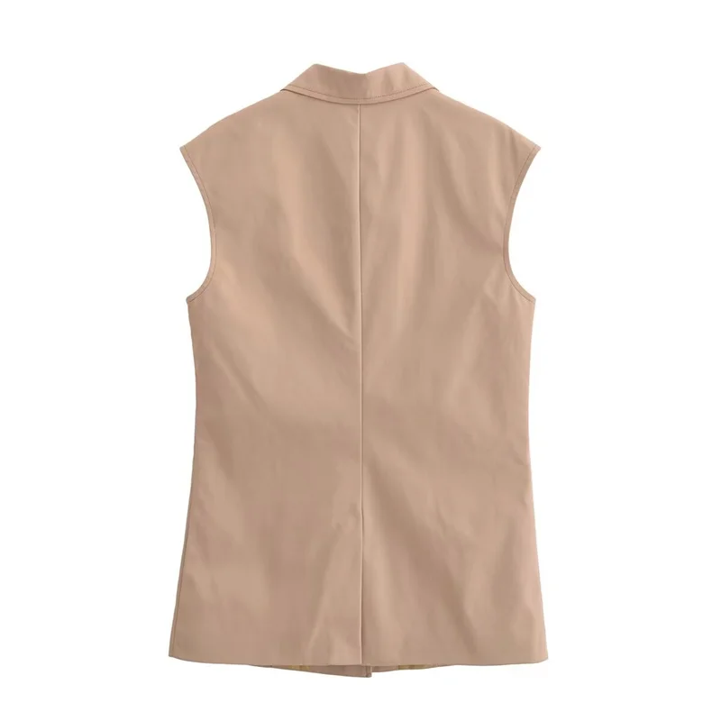 EllYANEllTIAN-Blazer Slim pour Femme, Gilet à Boutonnage Simple, Poches à Rabat, Glace Trempée, Nouveau, Automne, Hiver, 2024