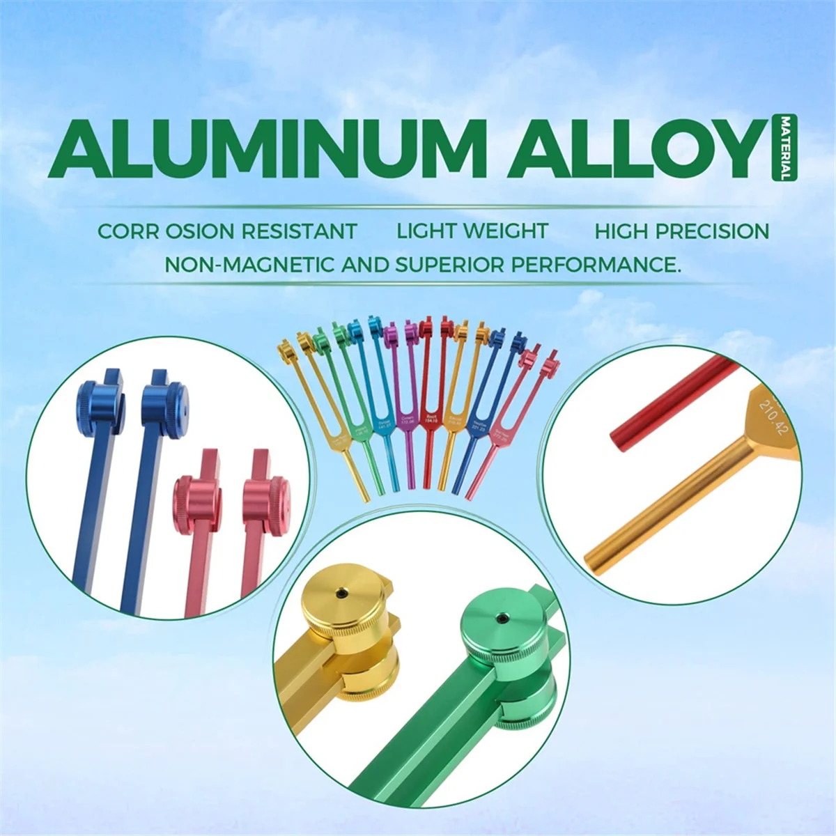 

YOE-xChakra Tuning Fork Set, 7 Chakra+1 Soul Purpose Weighted Tuning Forks for Meditation,Yoga, Sound Healing