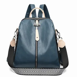 New Women Backpacks Soft Leather Backpack Fashion Anti-theft Shoulder School Bag For Girls Quality Sheepskin Female Travel Bag