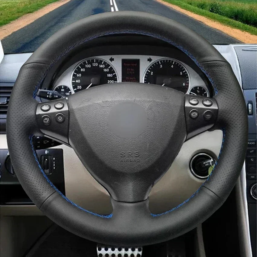 Black Artificial Leather Car Steering Wheel Cover for Mercedes-Benz A-Class W169 A160 A180 2004-2012