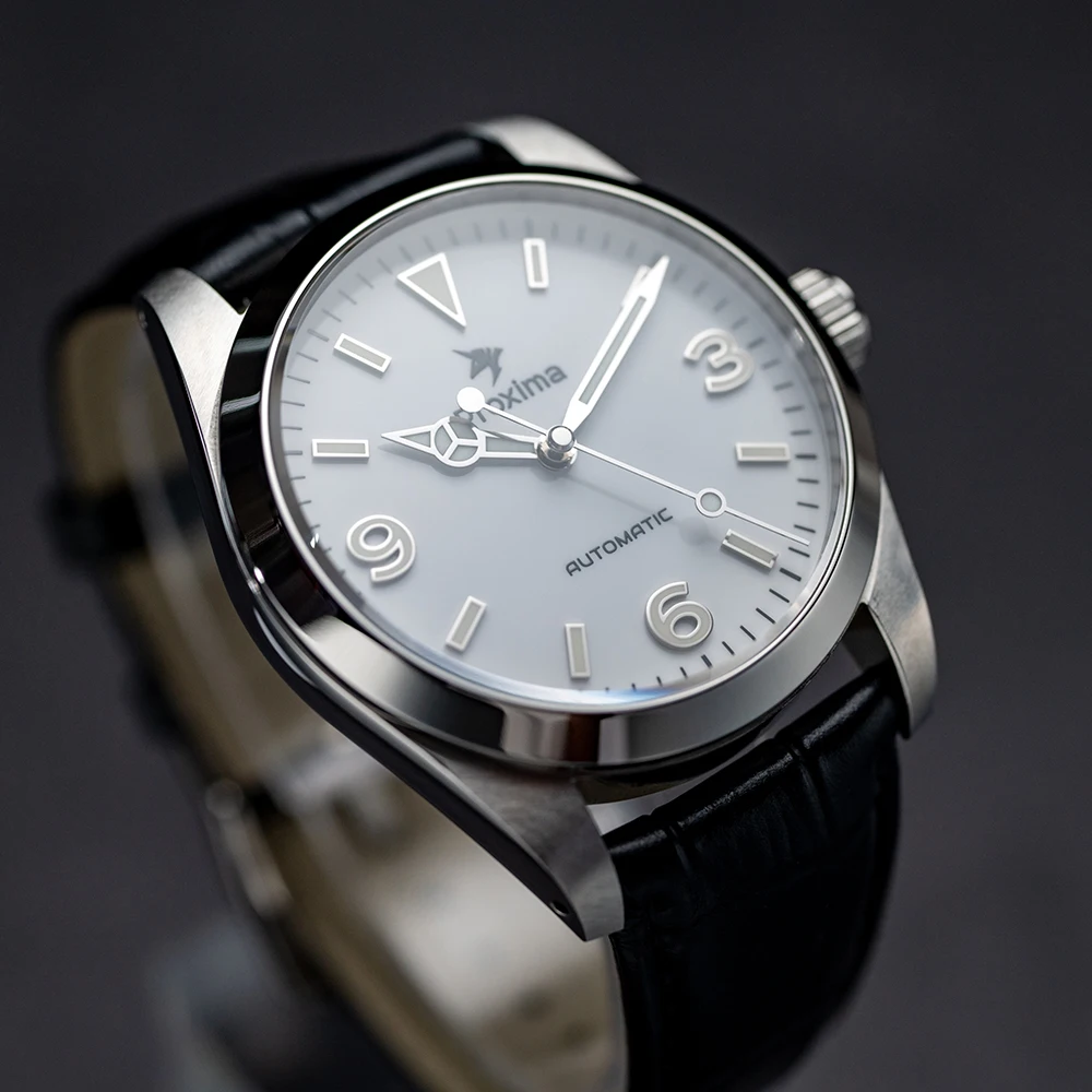 Proxima PX1690-369 37mm Simple Men Watches SW200 Movement Automatic Mechanical Leather Bracelet 20 Bar Waterproof Luminous