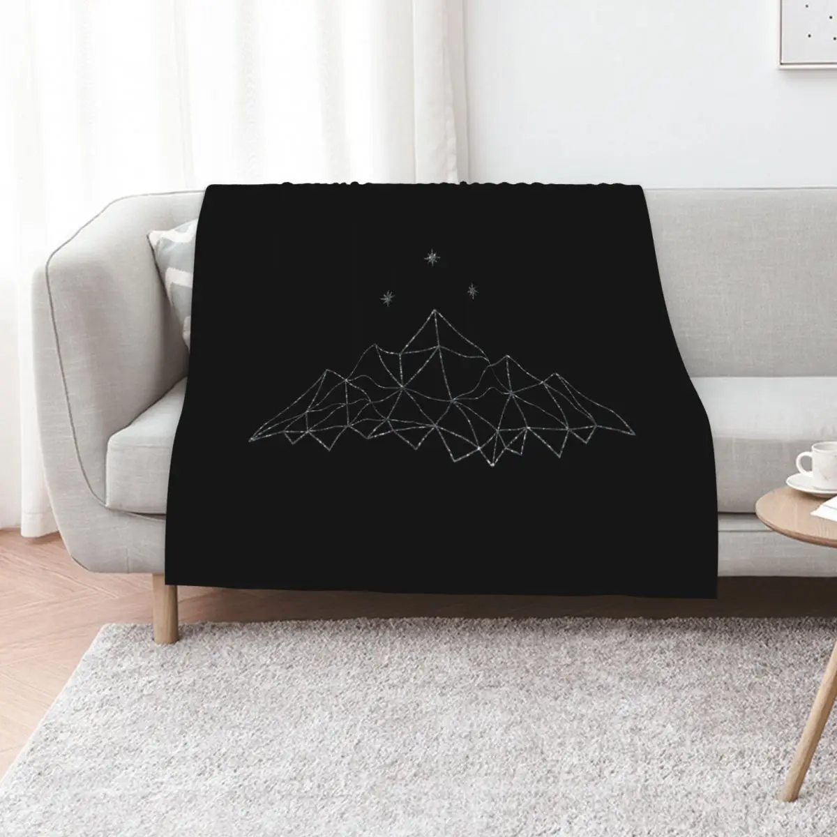 the Night Court insignia from A Court of Frost and Starlight Throw Blanket for sofa Decorative Sofas Heavy Blankets