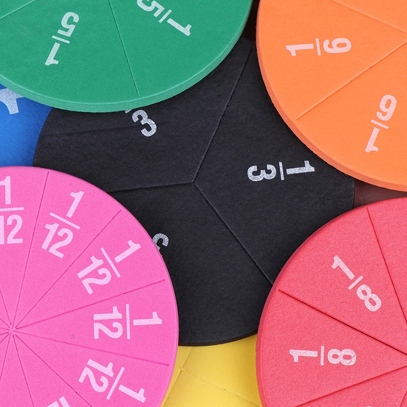 Arcobaleno spugna rotonda frazione piastrelle educazione precoce apprendimento conteggio giocattolo matematico