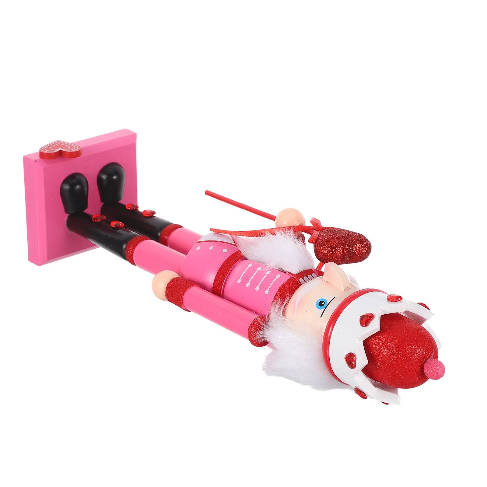 

Valentine'S Day Nutcracker Wooden Soldier 37Cm Pink For Table Mantel Shelf Home Decor Festive Christmas Party