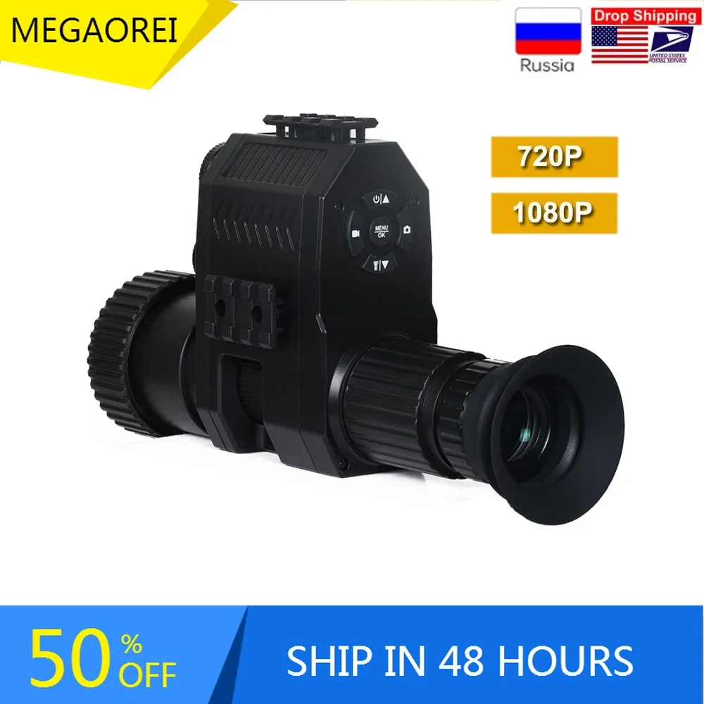 2025Megaorei Digital Night Vision Scope Monocular 200-400M Travel Infrared Camera Support Photo Video Recording Multiple Languag