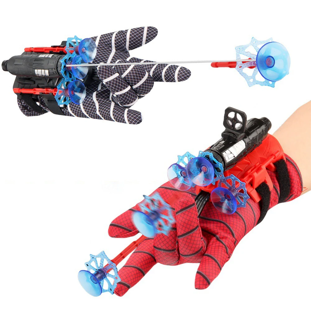 Avengers Figure Spider Man Silk Web Launcher Glove Toy Spiderman Peter Parker Recoverable Wristband Halloween Cosplay Props Gift