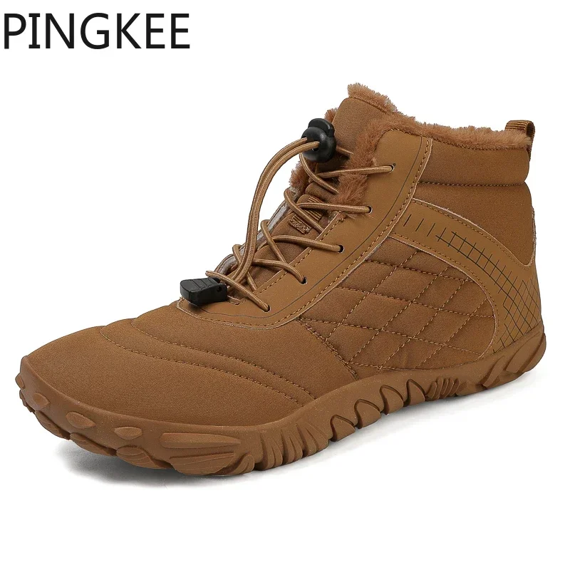 VENOCON PINGKEE Barefoot Wide ToeBox Shoes Men Women Winter Minimalist Sneakers Snow Hiking Boots Athletic Shoes Wide Feet