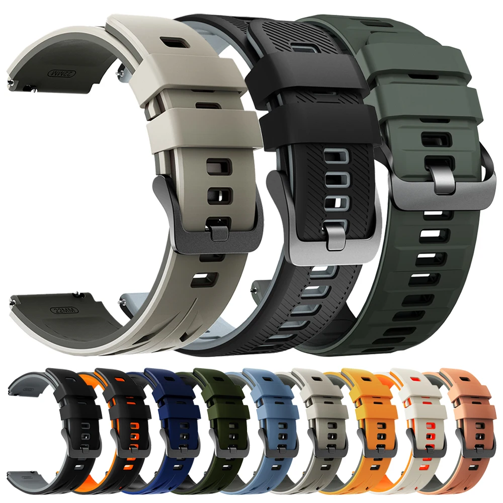 22mm Silicone Sport Strap For Amazfit Active Max 48mm BIP Max 6 5 BALANCE 3 2 Replacement Bracelet Belt For Xiaomi Watch S5 Band