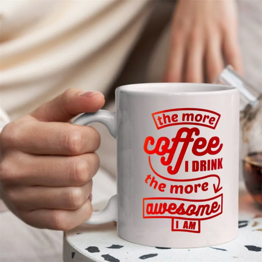 المزيد من القهوة التي أشربها أكثر رائعة أنا أكواب للزوجة والأم والابنة وأعياد الميلاد وأكواب شاي سيراميك القهوة باللون الأبيض سعة 11 أونصة