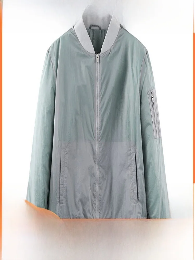 

Lightweight Casual Men's Summer New Style Sun Protection Stand Collar Jacket Fashion Urban Style Zipper Closure Long Sleeve S...