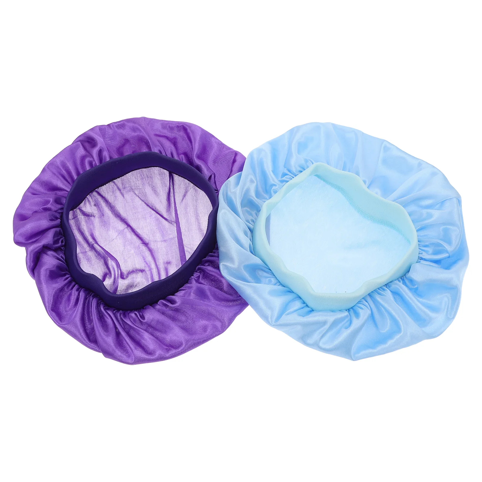 

2Pcs Kids Shower Cap Bath Sleeping Hat Elastic Hair Care Practical Lightweight Comfortable Material Simple for Face
