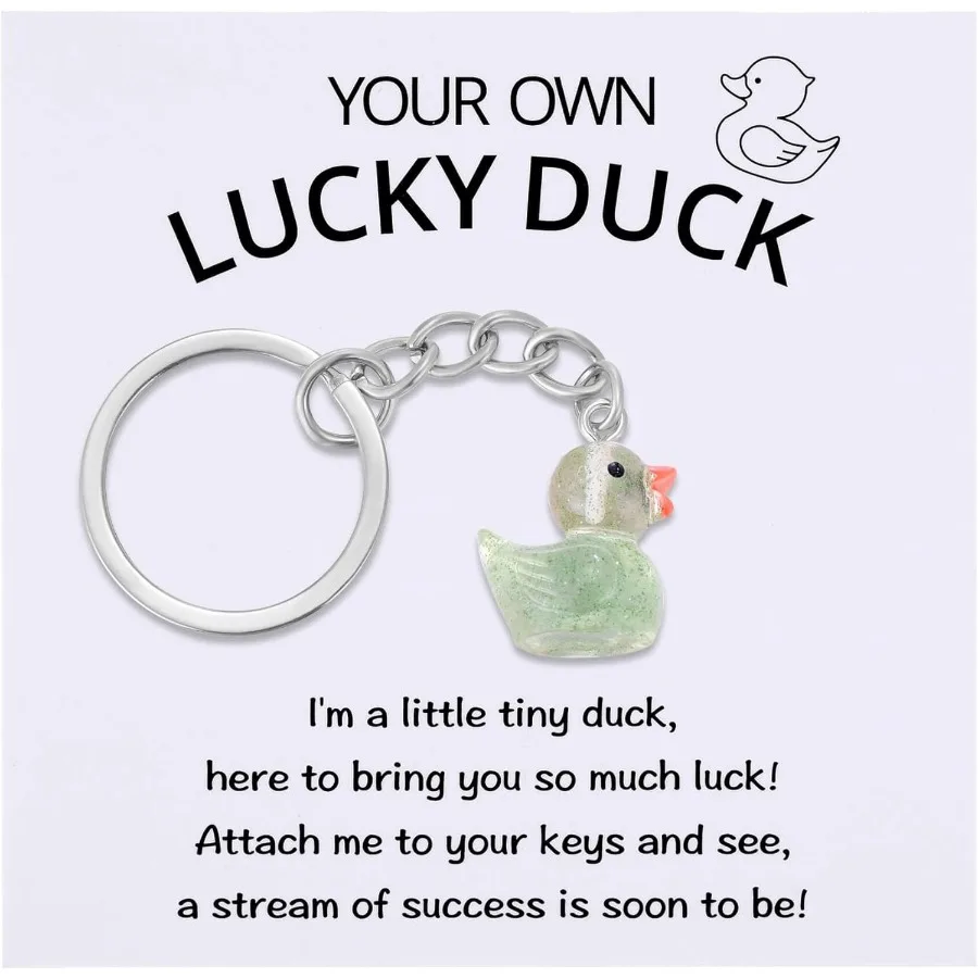 

Брелок Lucky Duck, подарок на удачу для новой работы, женщин, друзей, вдохновляющий положительный брелок для ключей, подарок «Мышление тебя»