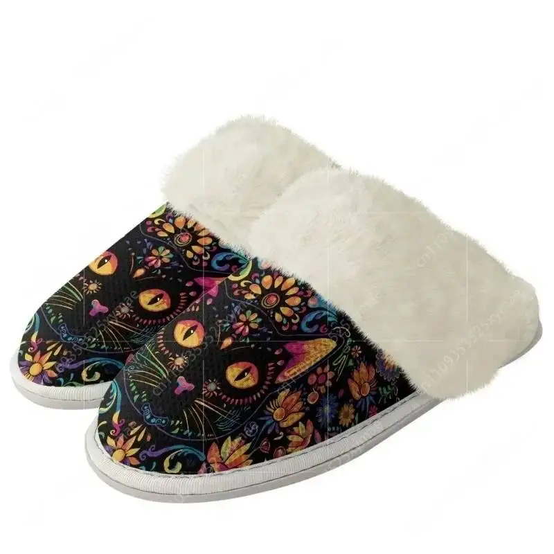Gingerbread Man Christmas Stocking Slippers Mens Womens Home Cotton Plush Bedroom Custom Thermal Lightweight Slipper