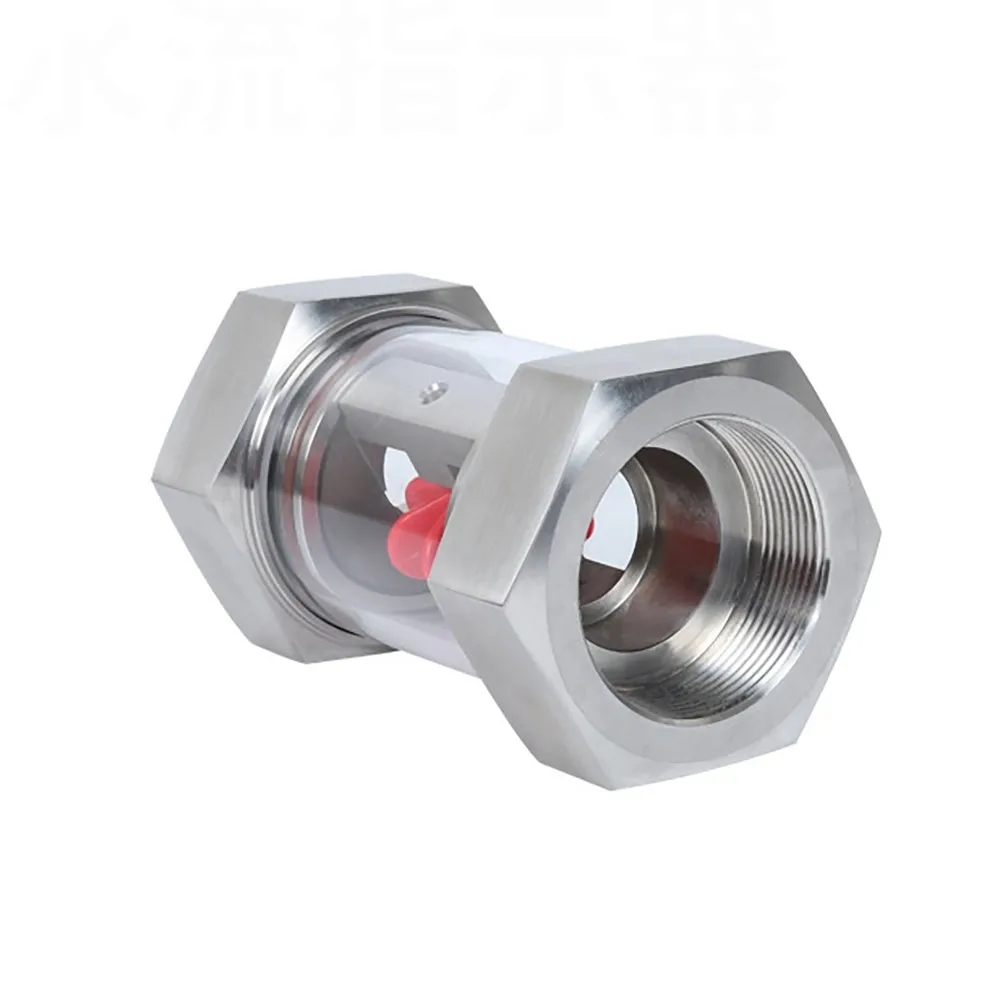 1/4" 3/8" 1/2" 3/4" 1" BSPT Female In-Line 304 Stainless Steel Window Sight Flow Indicator With Impeller Hydraulic Oil Water