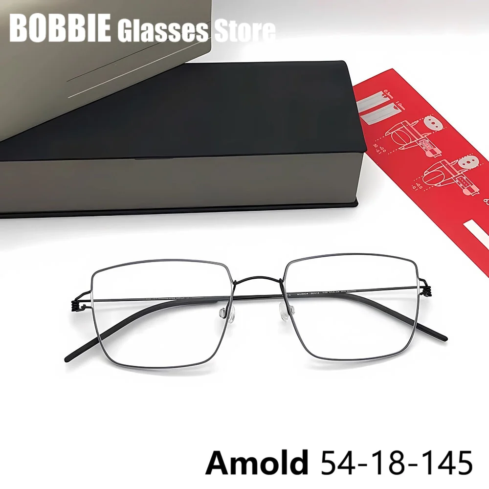 

Glasses Frames Men Air Titanium Rim Screwless Eyewear Eyeglasses Women Amold Square Large Frames Denmark Brand Korean Design New