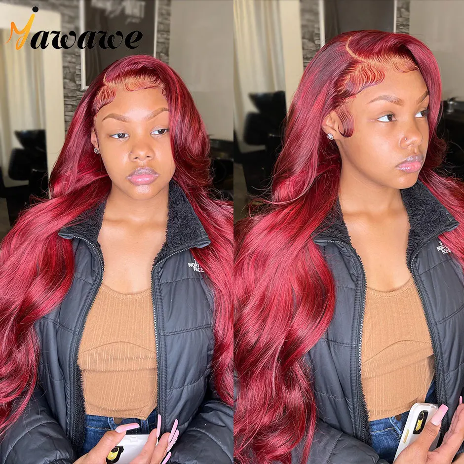 

Body wave Burgundy 99J wig Preplucked glueless wig human hair ready to wear glueless frontal wigs human hair wigs for women