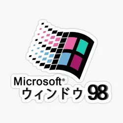 Microsoft Windows 98 Vaporwave  5PCS Stickers for Room Water Bottles Kid Background Car Cartoon Print Anime Decor  Stickers