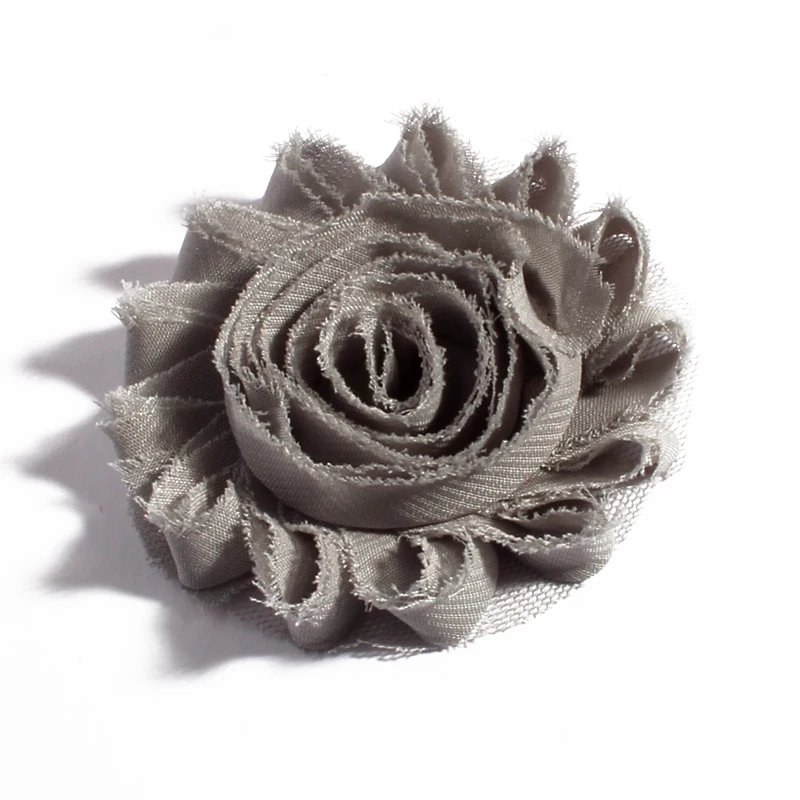 10pcs 2.6 ''15 Farben künstliche weiche schäbige ausgefranste Chiffon Dekorationen Stoff Blumenstrauß für Hochzeit Braut Girlande nach Hause – Detail 7