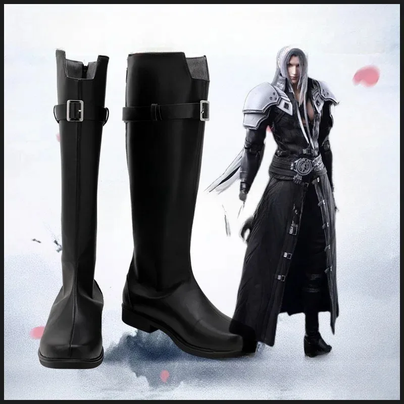 

Игра Final Fantasy VII FF6 Sephiroth Обувь для косплея Сапоги Аксессуары для Хэллоуина по индивидуальному заказу