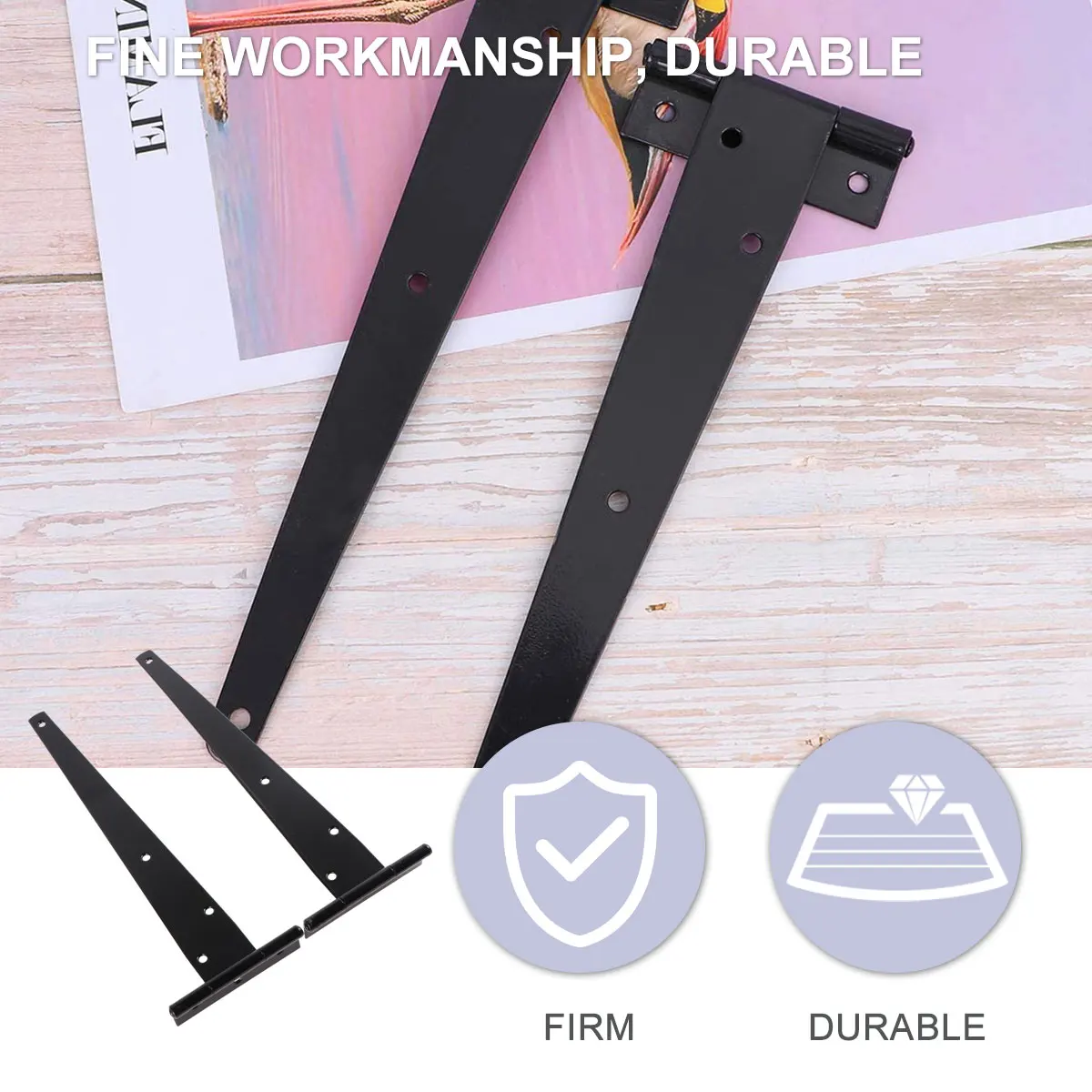 

2pcs 12 Inches T Shape Iron Galvanized Heavy Duty Door Gate Hinge For Wooden Doors Background Wall Counter Light Duty Shed