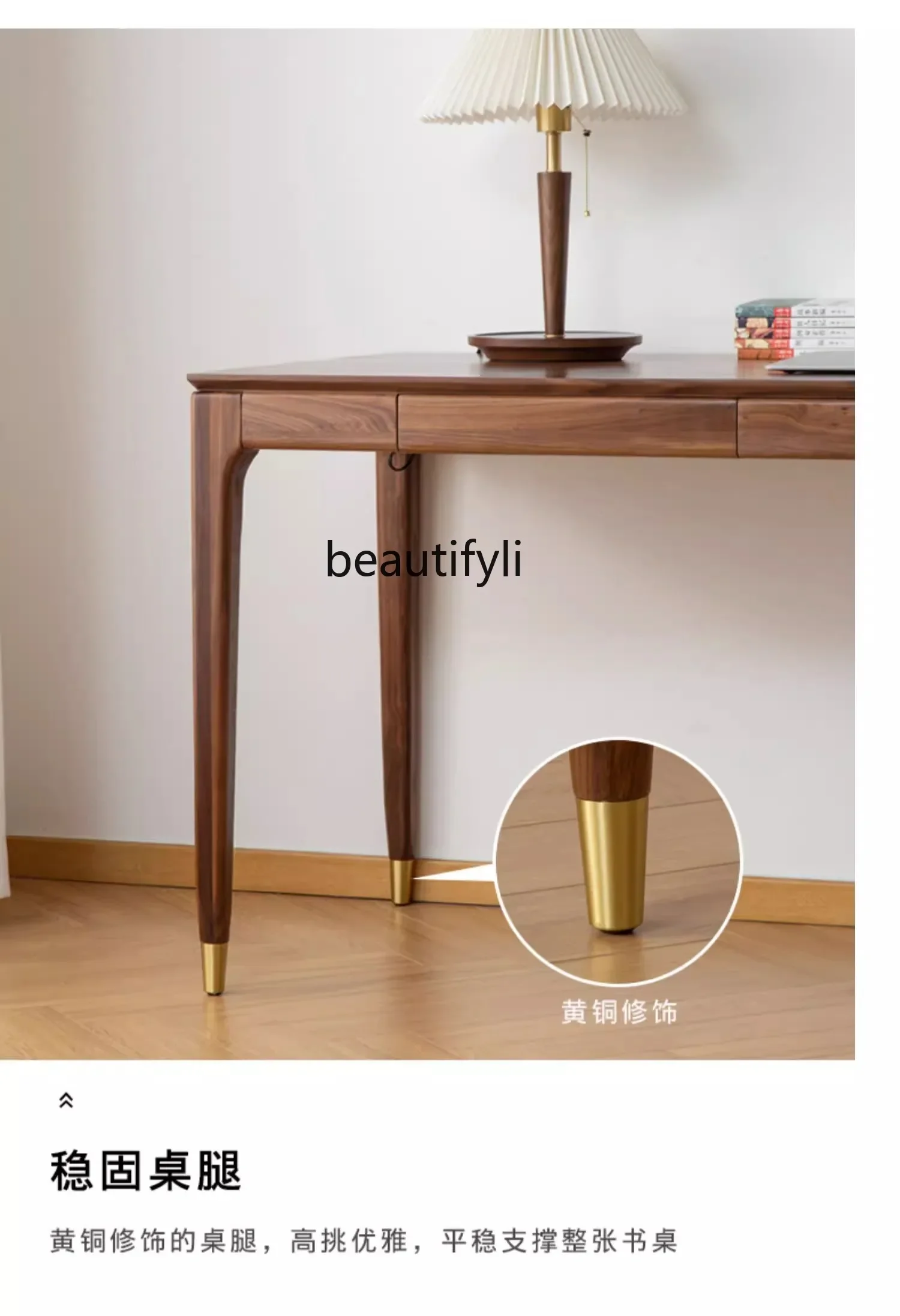 Noord-Amerikaanse zwarte portemonnee massief hout kersenhout bureau Scandinavische eenvoudige studeertafel bureau log bureau kantoor lade meubilair