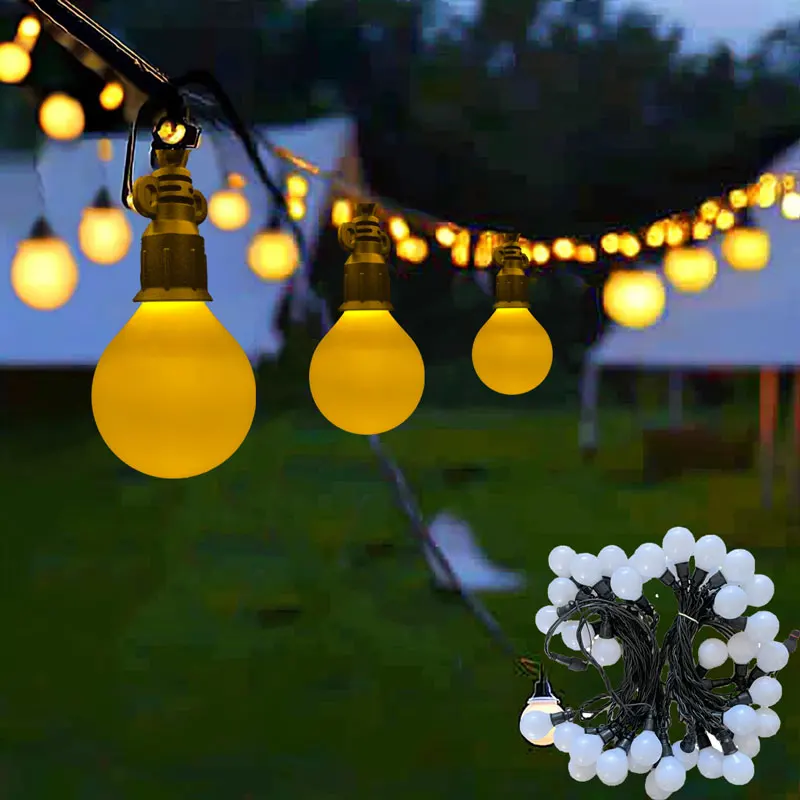 G50 กันน้ํากลางแจ้ง Light String Ip67 Camping เต็นท์ไฟตกแต่งคริสต์มาสทองแดงลวดสีแสงสีขาว