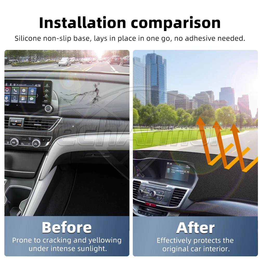 Car Dashboard Cover Pad For Honda Accord 2018-2022 Sunshade Protector Anti-UV Dash Mats Non-slip Pads Auto Interior Accessories view 5