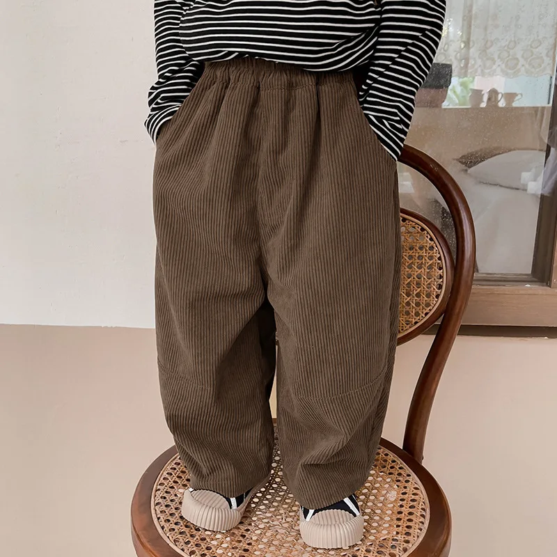 Pantaloni per bambini abbigliamento per bambini pantaloni di velluto a coste per ragazzo autunno pantaloni Casual larghi per bambini pantaloni