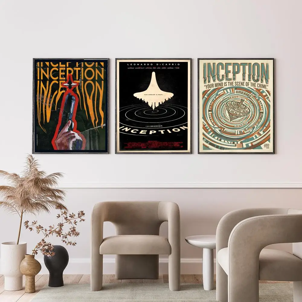 movie Inception Poster Poster HD Self-Adhesive Art Print Waterproof Wall Decor for Bedroom Living Room Decor Gift