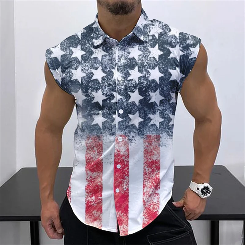 

Новая мужская рубашка без рукавов, летняя однотонная удобная повседневная рубашка с воротником в пляжном стиле, мужская рубашка больших размеров