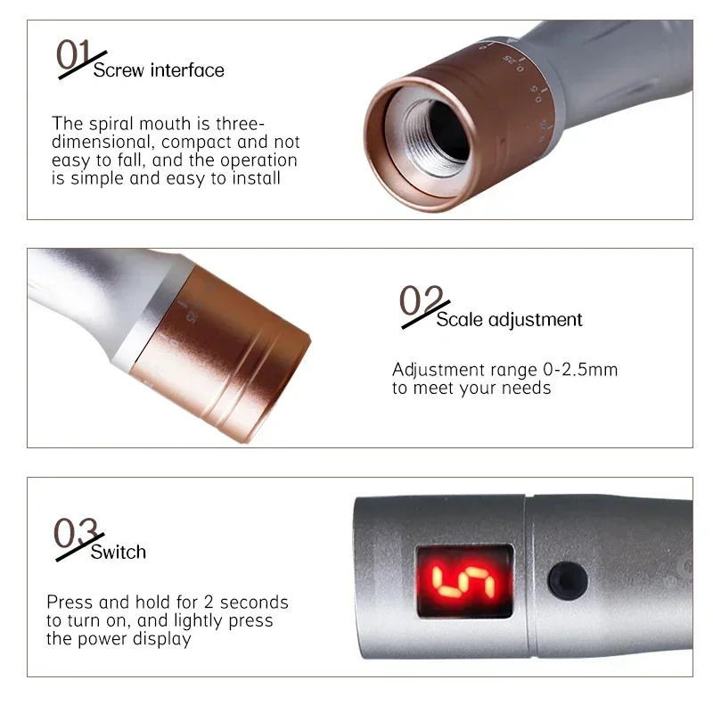 Ultima Dr.imp Pen Wireless Derma Rolling Digital 5-Gang Dermapen Microneedling-Kartusche Mesotherapie Elektrisches Schönheitspflege-Tool – Detail 12