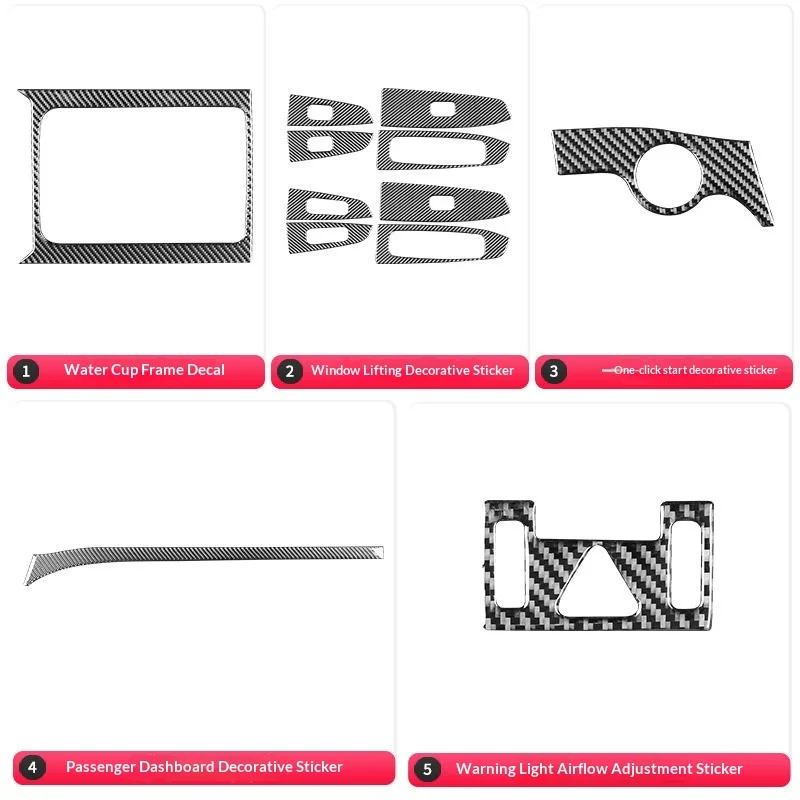 

For Kia K3 2019-2021 Carbon Fiber Cup Holder Vent Window Sticker Interior Decoration