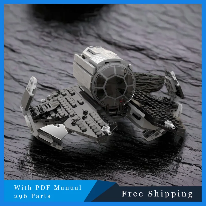 296 pezzi MOC Creative Star Battle Series Cool Black Spacecraft modello di blocco modulare per bambini assemblaggio giocattolo regali di compleanno