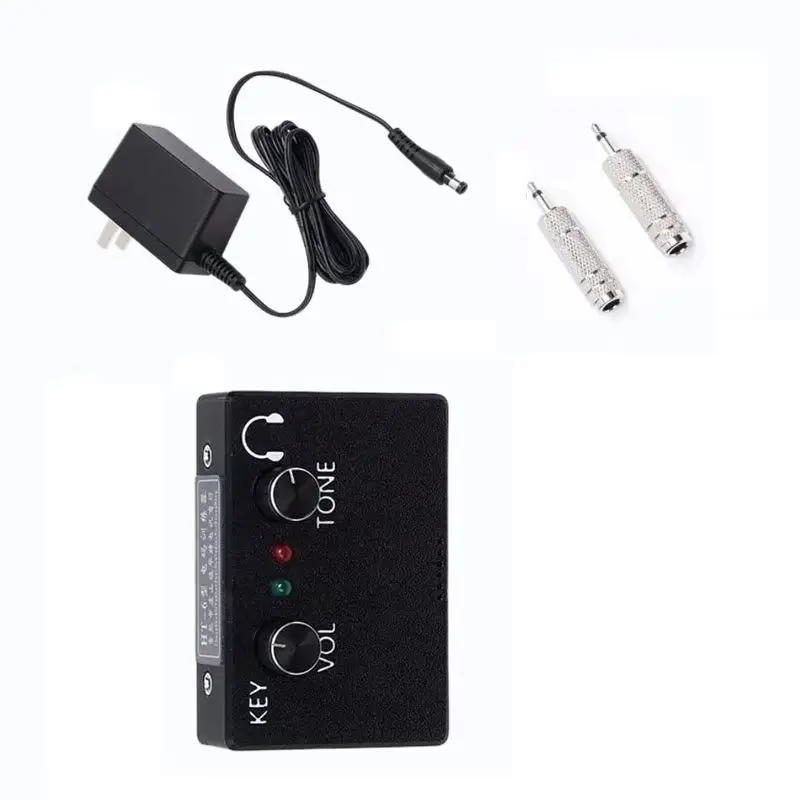 HT-6 Morse Code Trainer Adjustable Volume Tone CW Sound Light Practice for Manual Telegraph Key