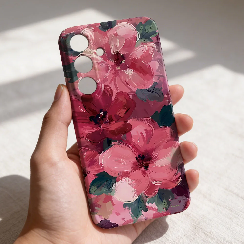 

Чехол для телефона Samsung S26 S25 S24 S23 S22 Plus S21 Ultra Edge S23 S24 S25 FE с акварельным цветочным принтом, жесткий ПК-бампер