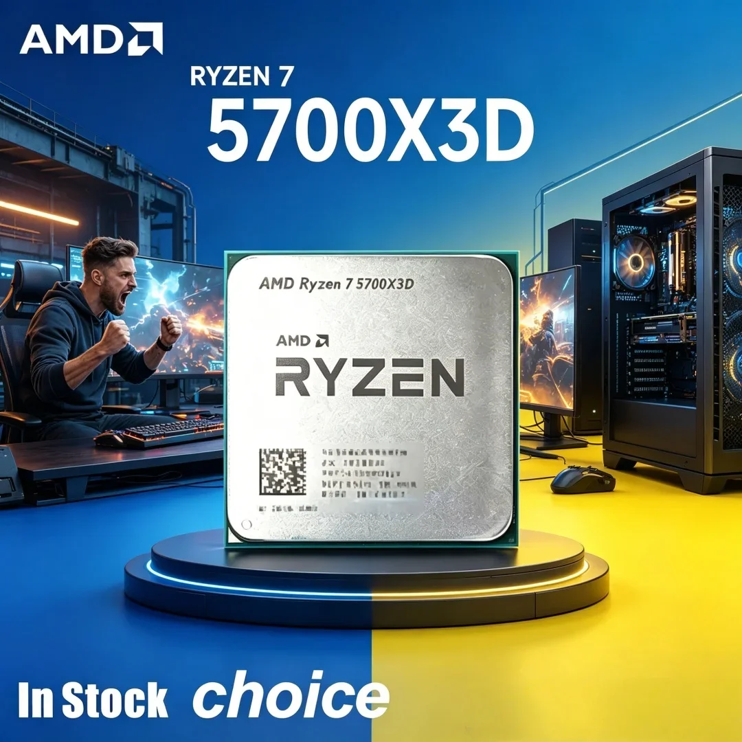 

Hot Sale Ryzen 7 5700X3D Premium High Frequency AMD Bulk CPU for X570 B550 8-Cores 16-Threads 3 GHz Up to 4.1 GHz 105W AM4 CPU