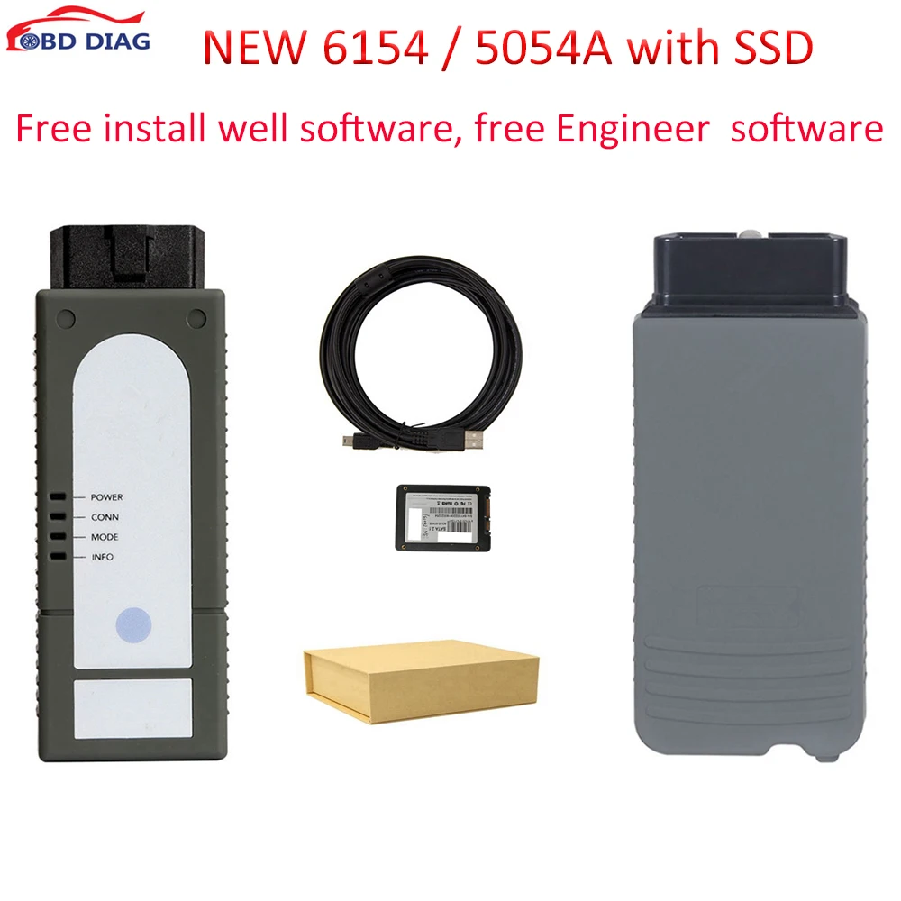 USB 5054A Diagnostic Tool and SSD Software Free Dl-E V14.1 Unlimited Licence WIFI 6154 Diagnosis Programming Tool with G1 Tablet