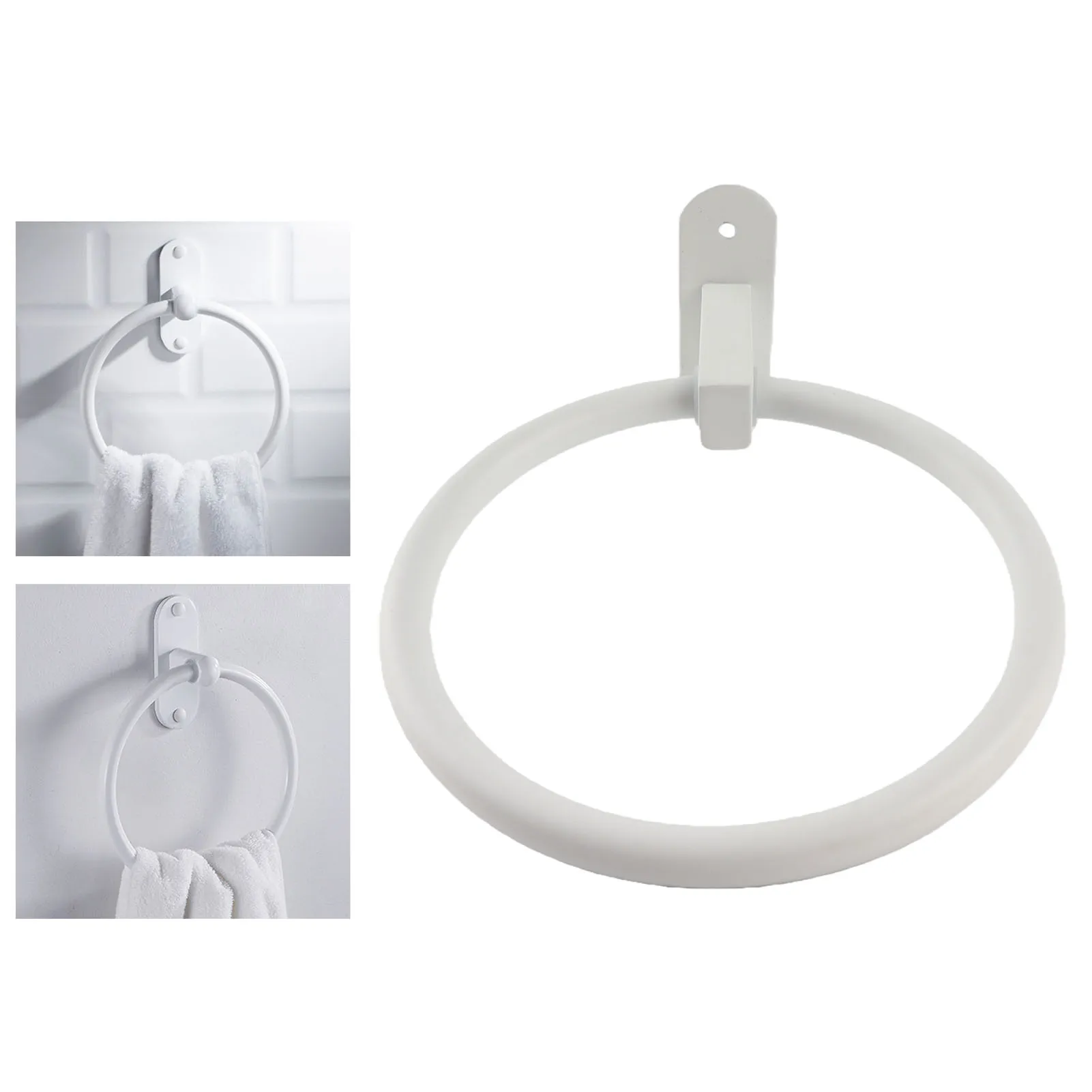 Badezimmer-Handtuchhalter aus Aluminiumlegierung, platzsparend, weißer Handtuchhalter, eleganter Stil, Badezimmer-Handtuchringe für Hotel