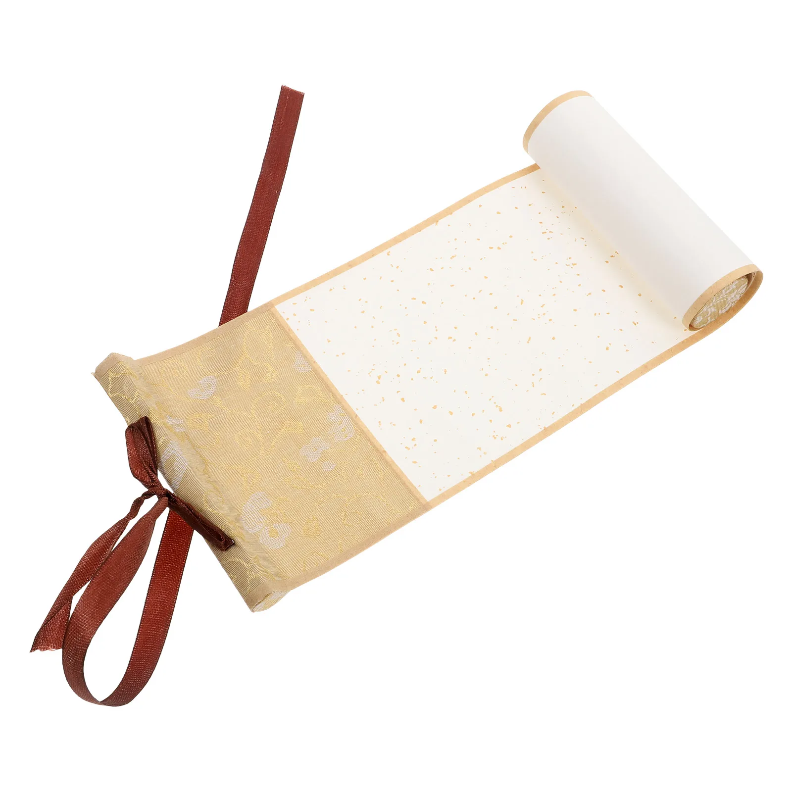 

Blank Xuan Paper Scroll for Calligraphy Rice Paper Rolls with Wooden Rods for Wedding Vows Invitations Chinese Painting